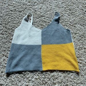 colorblock sweater tank top